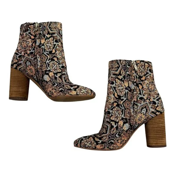Sam Edelman for Anthropologie Corra Tapestry Ankle Boots Sz 7 - Picture 3 of 16